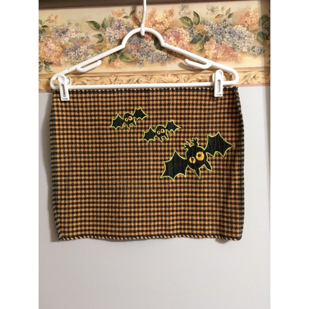 Halloween Plaid Bat Seasonal Fun Set of 4 Placemats